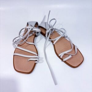 OFFICE‎ LONDON Beige Lace-Up Flat Sandals | Size 38
